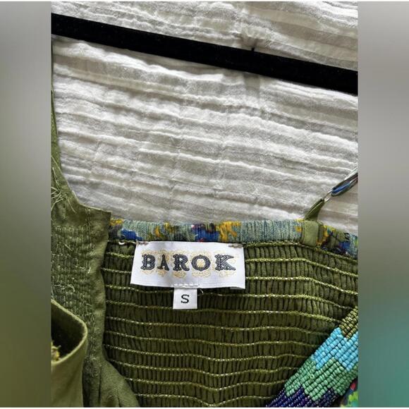 Barok x Anthropologie - Bohemian Maxi Dress in Olive Green, Size S - Picture 7 of 9